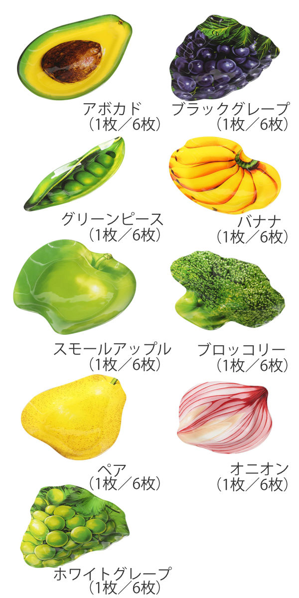 ダルトン DULTON プレート グラスファーマープレート 同柄6枚入 （ ガラス 皿 フルーツ ガラスプレート お皿 トレー 食器 フルーツモチーフ おしゃれ かわいい ユニーク 映え ）【3980円以上送料無料】 colorfulbox-10200183 お弁当グッズのカラフルボックス サンプル画像2