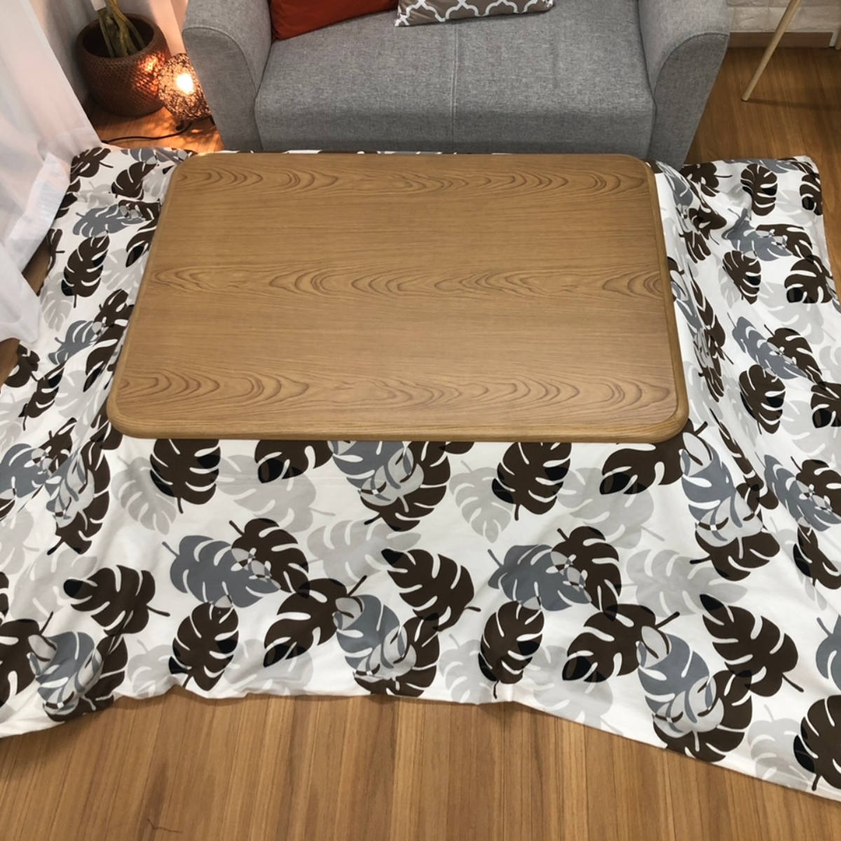 こたつ布団カバー 185×235cm 長方形 モンステラ 綿100% 日本製 ( 送料無料 こたつカバー コタツカバー こたつ掛布団カバー カバー シンプル モダン おしゃれ 洗える ) 【3980円以上送料無料】 [2]