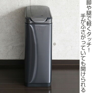 ゴミ箱 ステンレス ふた付き EKO ティナ タッチビン 30L ガンメタ ( 送料無料 ごみ箱 ダストボックス ステンレス製 おしゃれ スリム プッシュ キッチン 台所 インナー付き 洗える くずかご 屑入れ プッシュ式 )【4500円以上送料無料】