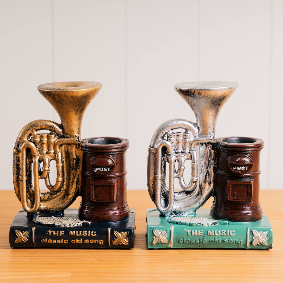 ペン立て アンティーク ペンスタンド ユーフォニアム ( ペンホルダー 文具 デスク収納 文房具 雑貨 デスク 机 オフィス レトロ インテリア ディスプレイ ...