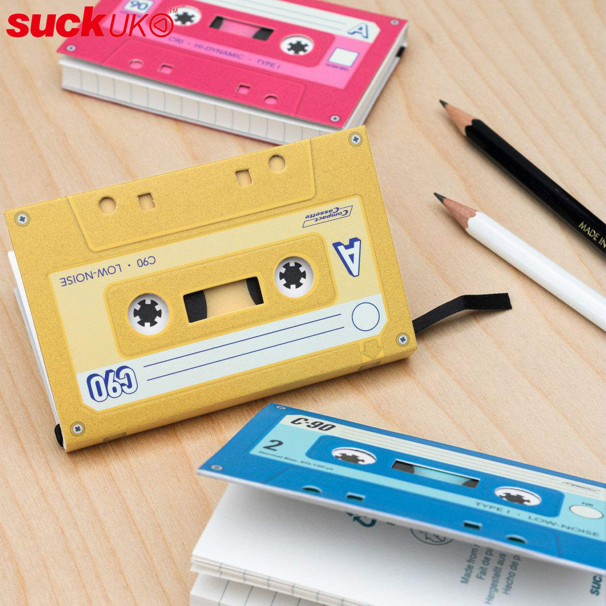 SUCK UK ノート ミニメモ カセットテープ ブック 3冊セット （ サックユーケー メモ帳 ミニノート メモ 80ページ 文具 おしゃれ かわいい プチギフト レトロ 懐かしい 文房具 作業 事務 ステーショナリー ）【3980円以上送料無料】
