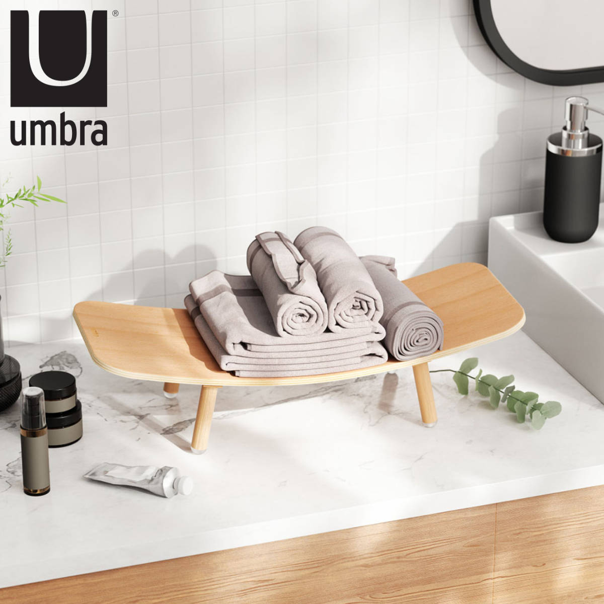 umbra ワインラック ヴィノラ ナチュラル （ 送料無料 アンブラ 天然木 北欧 木製 ワイン ボトル ラック 収納 保管 ワイン収納 キッチン収納 ワイン棚 横収納 ワインストッカー キッチン 木 おしゃれ ） 【3980円以上送料無料】