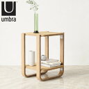 umbra ベルウッド サイドテーブル 棚付 ( アンブラ テーブル 木製 天然木 コーヒーテーブル ナイトテーブル ソファサイド 2段 花台 ディスプレイ 台...