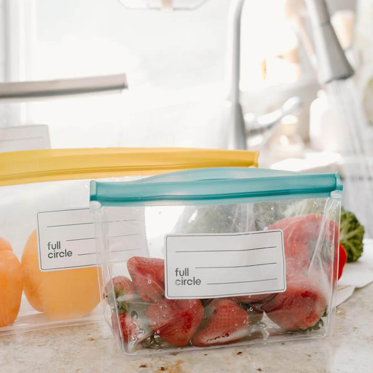 保存袋 ジップタック M full circle （ マチ付き コンパクト 繰り返し使える 透明 クリア エコ 洗える ジップ袋 保存用袋 ジッパーバッグ 自立 食品 保存 容器 袋 食品保存バッグ 野菜保存 食品保存 ） 【3980円以上送料無料】