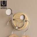 フック Umbra メロディ バレットフック 壁掛け ( アンブラ 壁面収納 壁掛けフック 丸 2連 ハンガーフック コート掛け 木製 玄関 収納 天然木 ウォ...