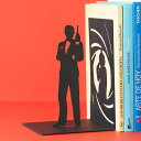 ブックエンド balvi シークレット エージェント 倒れない ( ブックスタンド 本立て 本 雑誌 収納 卓上 シルエット デザイン 金属 本収納 仕切り イ...