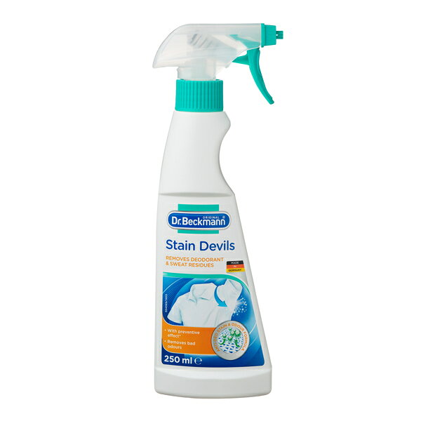 Dr.Beckmann ベックマン プレウォッシュ デオ＆スウェット 250ml ワキ汗ジミ＆消臭 部分洗い （ 黄ばみ シミ取り 染み抜き スプレー 洗濯 洗濯用品 予洗い 洗濯前 衣類ケア シミ抜き剤 液体 衣類 汚れ 汗じみ 臭い 脇 首 袖 ） 【3980円以上送料無料】 colorfulbox-10121486 お弁当グッズのカラフルボックス サンプル画像3