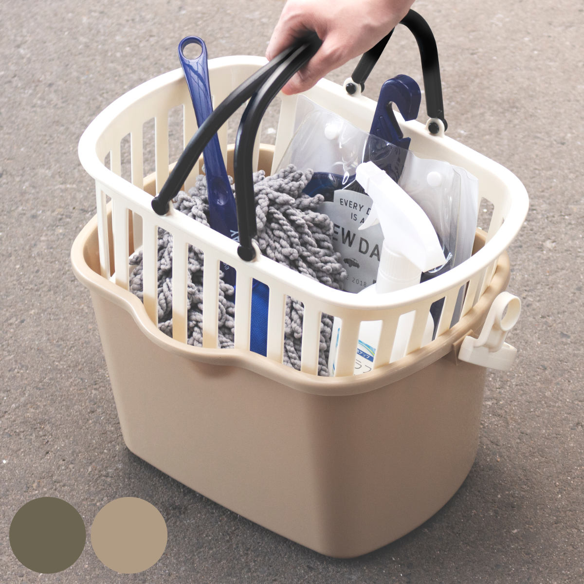 バスケット カーゴバケツ 収納 洗える （ 幅37×奥行25.8×高さ22.2cm 日本製 かご カゴ バケツ 小物 小..