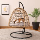 ペットベッド ハンギングチェア ペット用 ドーム型 吊り下げ ラタン調 猫 ( ペット ベッド 吊り下げ式 猫用 ねこ家具 キャットハウス ペット用ハンギングチ...