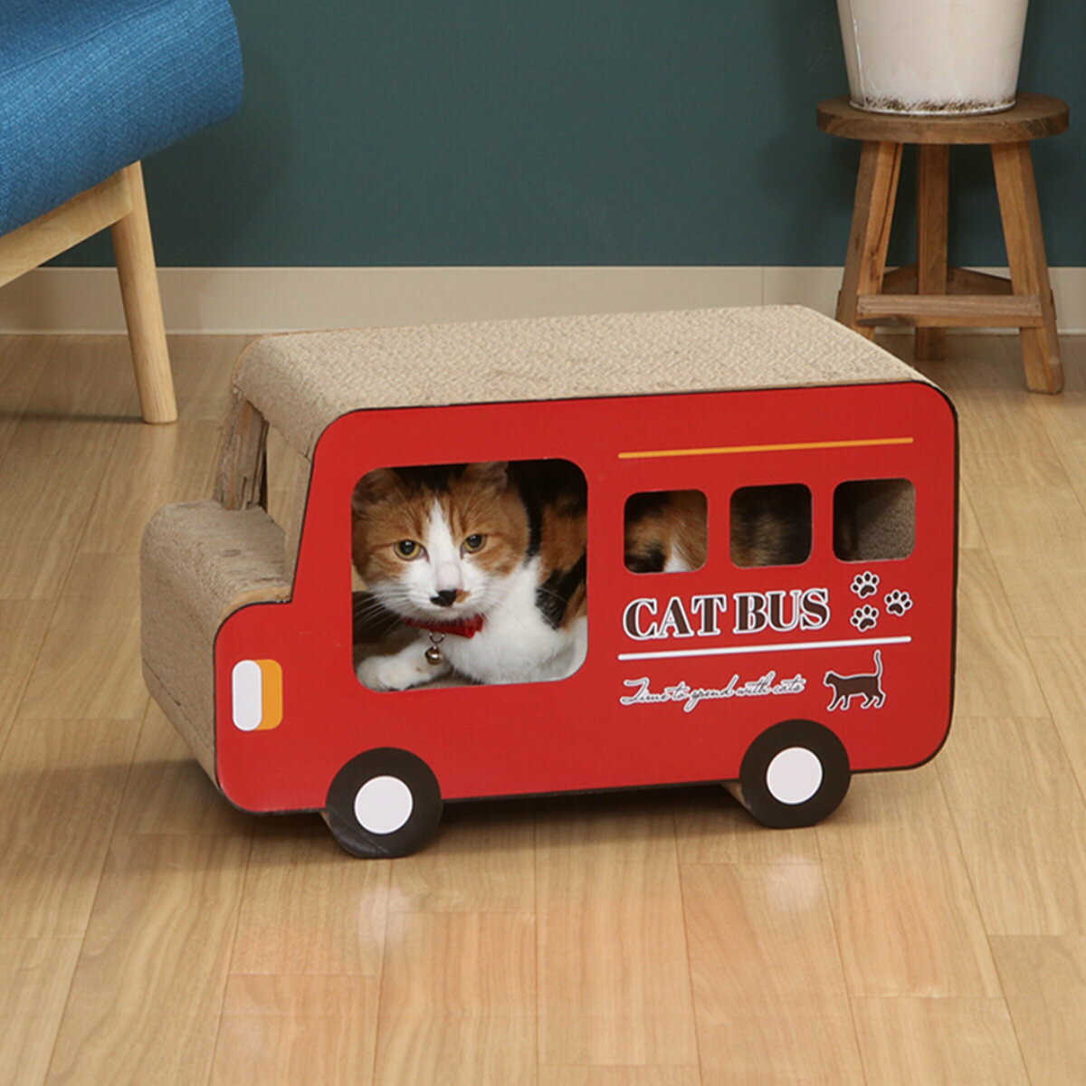 爪とぎ 猫の爪とぎ ロンドンバス 猫 ダンボール 長持ち ( 爪研ぎ つめとぎ 猫用 爪とぎハウス 段ボール ストレス解消 遊び おもちゃ かわいい 爪磨き ガ...