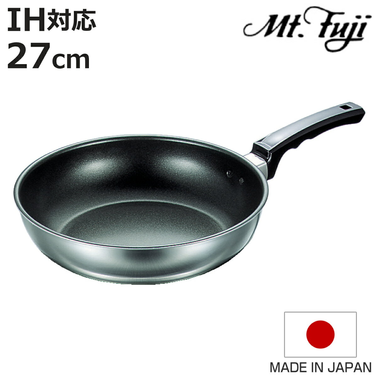 いため鍋 27cm IH対応 いため鍋DX フジノス 日本製 深型フライパン （ 炒め鍋 ガス火対応 アルミ ステンレス ふっ素加工 フッ素加工 27センチ 国産 3層構造 フッ素コーティング クラッド 熱伝導 職人 手仕事 本格 燕三条 ）【3980円以上送料無料】