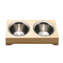 フードボウル サイドバイサイド Cat Bowl Tom 500ml 食器台 猫 ( ペットボウル スタンド 木製 ダブル ペット用 餌皿 エサ皿 食器 高さが...