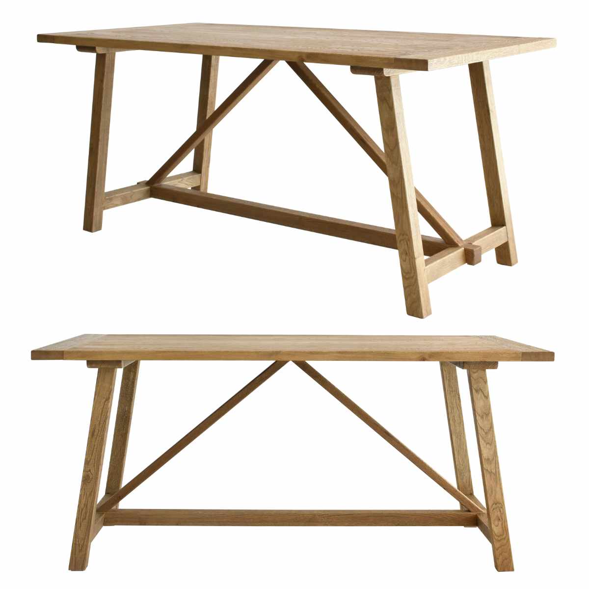 ダイニングテーブル 4人掛け 北欧 天然木 幅160cm ( 開梱設置 テーブル 食卓 5人掛け オーク材 木製 オフィス ダイニング リビング ナチュラル モダン シンプル作業台 作業テーブル )【3980円以上送料無料】 [2]