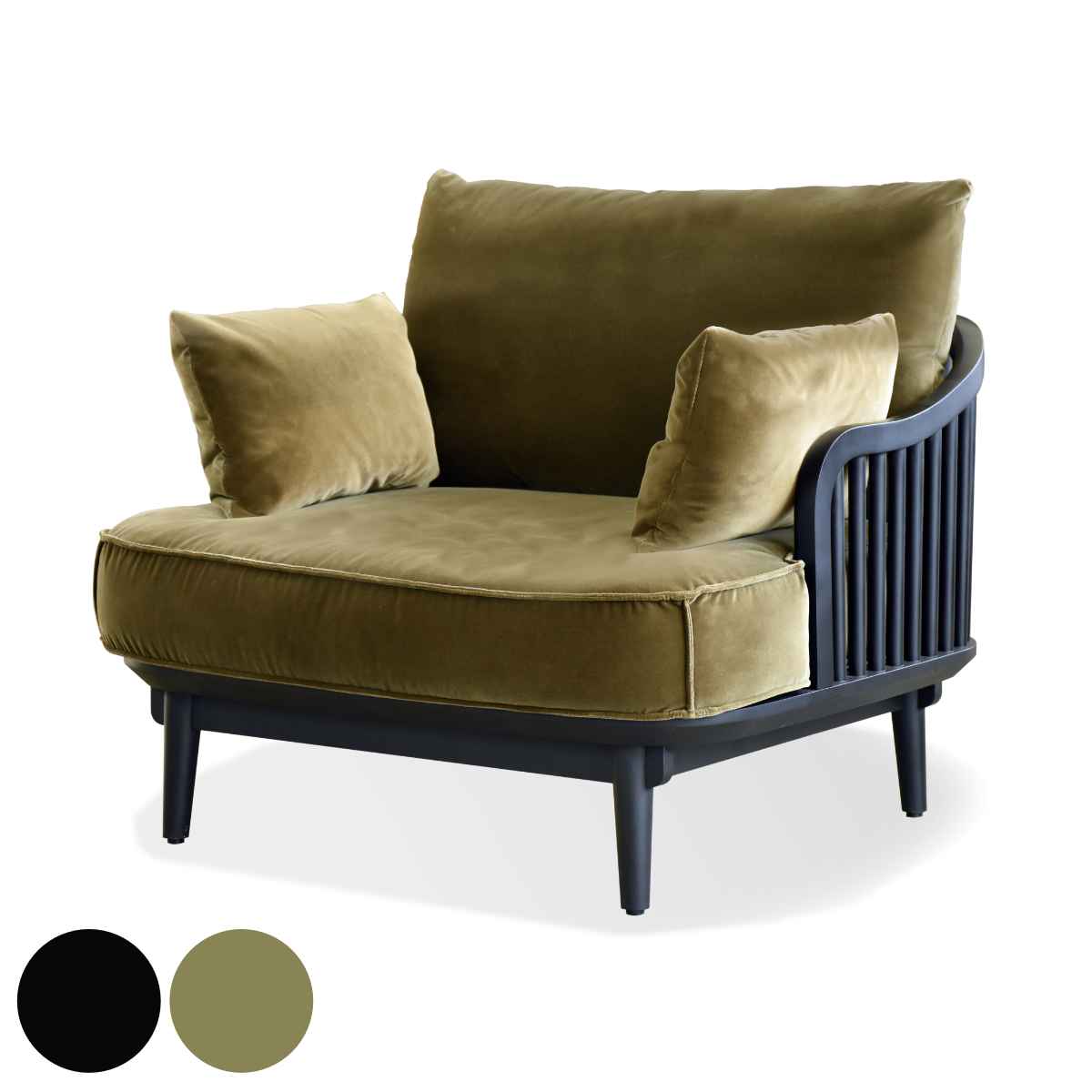 ソファ 1人掛け ワイドタイプ ファブリック張地 幅90cm （ 開梱設置 ソファー ベロア 一人掛 ...