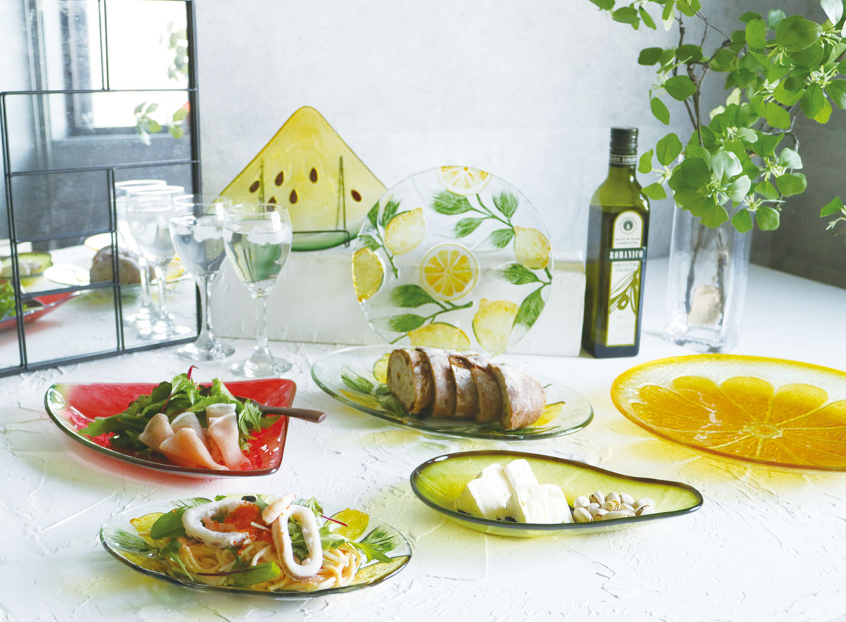 プレート glaffe Wm Plate S （ 23.5cm ウォーターメロン スイカ フルーツプレート グラッフェ ガラス 皿 お皿 食器 おしゃれ かわいい カフェ風 映え ）【3980円以上送料無料】 colorfulbox-10196809 お弁当グッズのカラフルボックス サンプル画像2