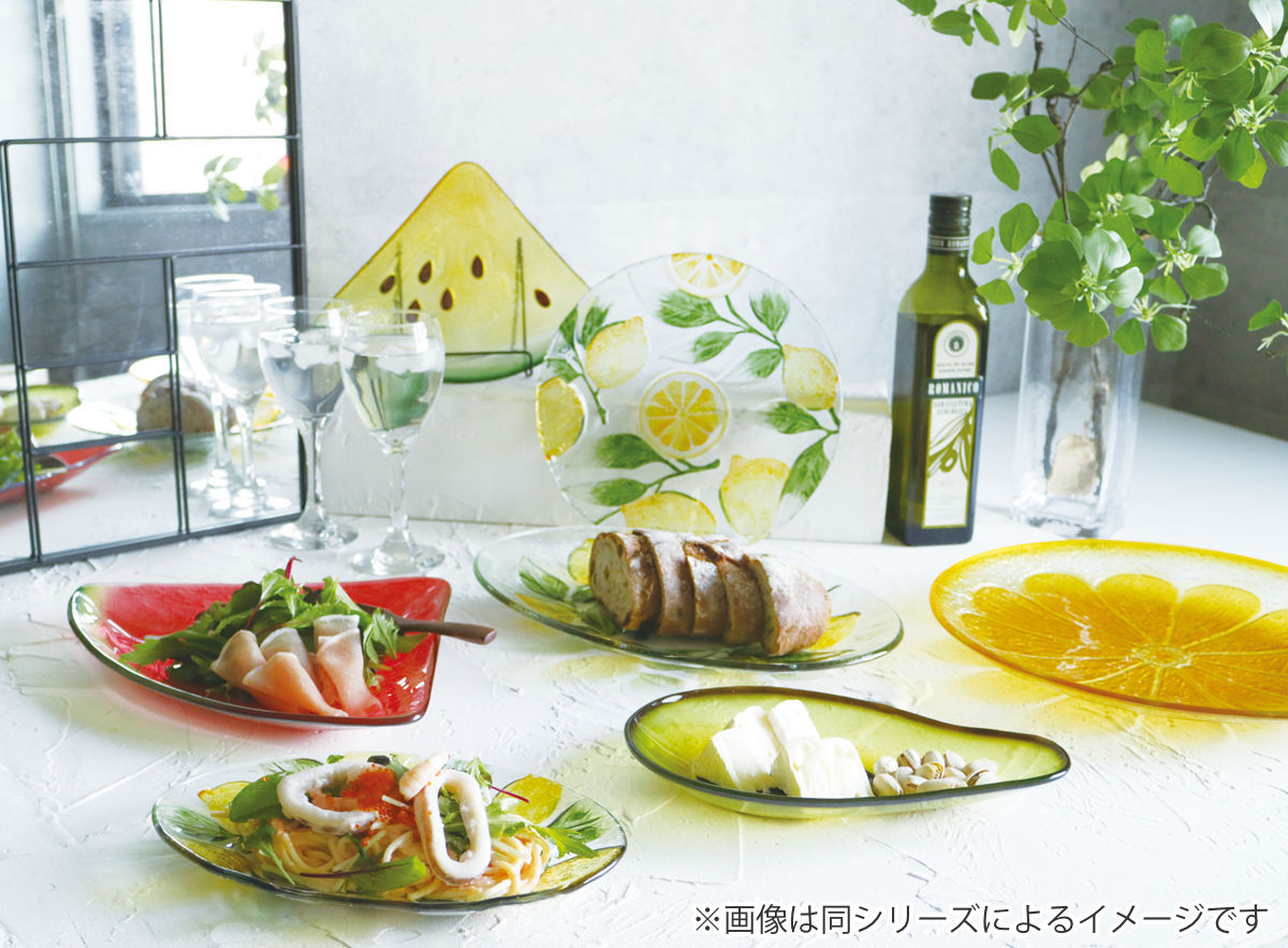 プレート glaffe Wm Plate R （ 23.2cm ウォーターメロン スイカ フルーツプレート グラッフェ ガラス 皿 お皿 食器 おしゃれ かわいい カフェ風 映え ）【3980円以上送料無料】 colorfulbox-10196811 お弁当グッズのカラフルボックス サンプル画像3