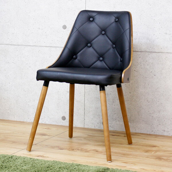 チェア 座面高46cm レザー調 木製 天然木突板 （ 送料無料 ダイニングチェア イス 椅子 チェアー リビングチェア デザインチェア 1人掛け 肘なし おしゃれ ダイニング リビング パーソナルチェア 食卓椅子 デスクチェア ） 【3980円以上送料無料】