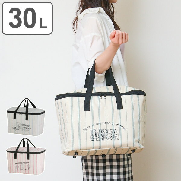 保冷バッグ 折りたたみ 30L クーラーボックス デジュネ ( 保冷 クーラーバック ソフトクーラー コンパクト 30リットル 折り畳み メッシュポケット付き ダブルファスナー 手提げ 肩掛け マイバッグ エコバッグ )【3980円以上送料無料】