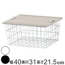 バスケット 幅40×奥行31×高さ21.5cm カゴ ( テークリヒ 角型 収納バスケット 収納 フタ付き 収納かご アイアン 持ち手付き ふた付き おしゃれ ) 【3980円以上送料無料】(3)
