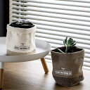 プランターカバー チェリッシュ ポットカバー S ( 鉢カバー 植木鉢カバー プラントポットカバー 麻 丸 スタンド 置く 花 鉢植え 布 綿 円型 植物 観葉...