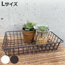 かご スウェル トレー L 小物入れ 幅25×奥行15×高さ5cm ( 収納 卓上収納 バスケット ワイヤーバスケット 浅型 ワイド アイアンバスケット ワイヤ...