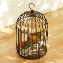 鳥かご ヴィンティー バードケージ ハンギングポット ( プランタースタンド フラワーケージ 花台 飾り アイアン フラワー 室内 屋外 ケージ 置く 吊るす ...
