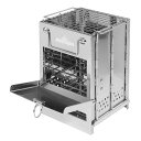 バーベキューコンロ 幅15×奥行14×高さ21cm 焚き火&ミニグリル ( コンロ グリル コンパクト モンターナ MONTAGNA 折りたたみ 焼き網付き 焚...
