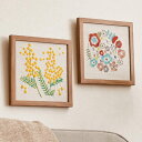 ファブリックパネル KUKKA クッカ 刺繍 25×25cm ( 壁掛け 北欧 インテリア ファブリック アートパネル アートフレーム ポスター アート 花柄 ...