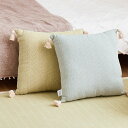 クッション インド綿背当てクッション アルト 45×45cm ( インド綿 正方形 座布団 ざぶとん 四角 フロアクッション タッセル 背もたれ 背当て 腰当て チェアクッション ボリューム おしゃれ インテリア 雑貨 ソファ ベッド ) 【3980円以上送料無料】(3)