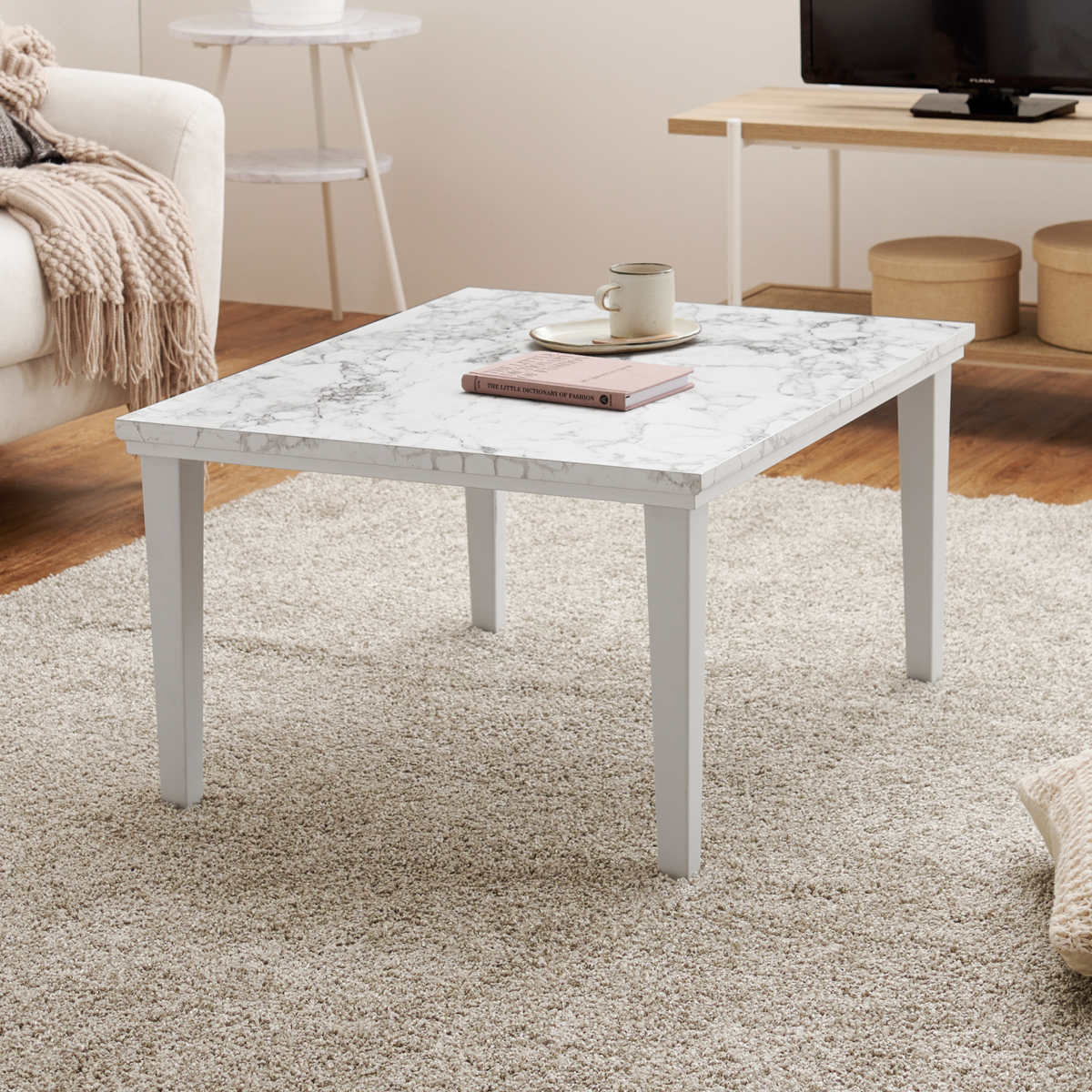 こたつテーブル 幅75cm コンパクト 大理石柄 カジュアルコタツ アルラ （ こたつ テーブル リ ...