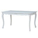 ダイニングテーブル 姫系 ロマンチック HAMPTON 幅135cm ( 白家具 猫脚 クラシック アンティーク ねこ脚 食卓 机 つくえ 天然木 木製 パイン材 )【3980円以上送料無料】