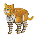 スコティッシュフォールド パズル 猫 紙製 GRIDシリーズ 立体パズル 組立 ( 工作キット ペパークラフト ペーパーアート キット 動物 段ボール 組み立て...