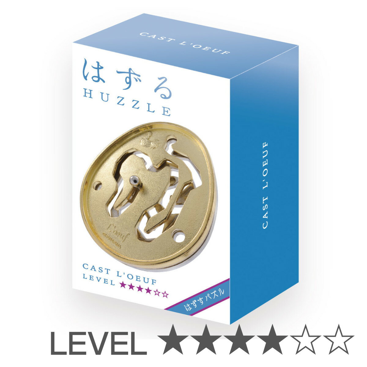 サイズパッケージサイズ：約 幅7.5×奥行4.5×高さ15（cm）容量130g（パッケージを含む）内容量パズルピース2個材質亜鉛合金(ZDC)生産国中国製対象年齢6才～区分返品・キャンセル区分（小型商品）ギフトラッピングページを見る●まずはずし、そして戻すという単純なルールながら、子どもから大人まで楽しめる立体パズルです。●卵がモチーフの、レベル4の「はずる」です。●オランダのパズル作家Oskar Van Deventerによるデザインです。●脳のトレーニングにもなります。●リラックスタイム、アウトドアなどの場面の手持無沙汰解消ツールとしてもお楽しみいただけます。●プレゼントにもおすすめです。おすすめポイントはずす、もどす、ルールはそれだけまずは、はずしてみる。はずすことができたら元に戻す。戻せてもまたはずし方を忘れてしまう、、、ルールはシンプルながら奥が深い「はずる」は末永く楽しむことができるパズルです。リラックスタイム、外出先での待ち時間、アウトドアなどの場面の手持無沙汰解消ツールとしてもお楽しみください。卵がモチーフのパズル作品タイトルはフランス語で「卵」を意味します。2枚の卵型のパーツを分離して元に戻すだけなのですが、一筋縄ではいきません。オランダのパズル作家Oskar Van Deventerによるデザインです。商品詳細丈夫で精巧なつくり置いておくだけでもインテリアになる精巧なデザインも魅力の一つです。別解が許されないため慎重に鋳型を作成し、成形されています。ひねって、ずらして、まわしても壊れない丈夫な金属で作られています。脳のトレーニングに　レベル4「はずる」を解くためには、指先を使い、脳をフル回転させて考える必要があります。そのため脳のあらゆる部分が適度に刺激され、脳の働きが高まります。パッケージには、レベルの目安が星の数で表記されているので、迷った際の参考になります。※「はずる」の難易度は、JAPAN MENSAの協力のもと、独自の設定をしています。プレゼントにもおすすめマットで落ち着いた質感のシンプルなパッケージは、知的で洗練された雰囲気を醸し出しています。ちょっとした贈り物としても最適です。HUZZLE（はずる）世界有数のパズル作家たちの構想とHANAYAMAの精密鋳造技術がひとつになって作られた日本発のパズルブランド「HUZZULE（はずる）」。ラインナップは60作品以上、世界の50以上の国と地域で楽しまれています。あわせて買いたいハナヤマ ハズル キャスト ラブ難易度1ハナヤマ ハズル キャスト ハーモニー難易度2ハナヤマ ハズル キャスト ビオロン難易度3ハナヤマ ハズル キャスト レフ難易度4ハナヤマ ハズル キャスト ラディックス難易度5ハナヤマ ハズル キャスト カルテット難易度6関連キーワード：手遊び 謎解き 立体 遊び 暇つぶし 集中力 思考力 創造力 想像力 ミステリー 知恵玩具 家 お家 室内 部屋 おうち遊び 室内遊び 子供 こども ジュニア 7歳 8歳 9歳 10歳 才 子供用 子ども用 小学校 男児 女児 男子 女子 おとな 高齢者 老人 ボケ防止 トレーニング おすすめ オススメ 人気 便利 日常使い 日常 普段使い 贈り物 ギフト 景品 お土産 お祝い お返し 返礼 お出かけ おでかけ 帰省 旅行 旅先 待ち時間 持ち歩き 持ち運び コンパクト 家族 親戚 お盆 年末年始 夏休み 冬休み 春休み お正月 元旦 クリスマス こどもの日 子供の日 孫の日 孫 子ども会 こども会 LH12301 LH10639 LH10640関連商品はこちら知恵の輪 ハズル キャスト バルブ 1,500円知恵の輪 ハズル キャスト フラグ 1,500円知恵の輪 ハズル キャスト パドロック 1,500円知恵の輪 ハズル キャスト マーブル 1,500円知恵の輪 ハズル キャスト ラディックス 1,500円知恵の輪 ハズル キャスト ビオロン 1,500円知恵の輪 ハズル キャスト ローター 1,500円知恵の輪 ハズル キャスト ラトル 1,500円知恵の輪 ハズル キャスト へリックス 1,500円知恵の輪 ハズル キャスト ヘキサゴン 1,500円知恵の輪 ハズル キャスト ラブ 1,500円知恵の輪 ハズル キャスト ループ 1,500円