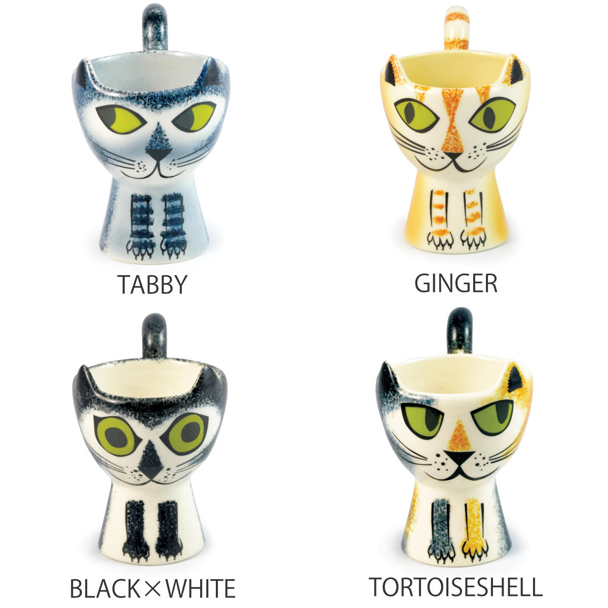 エッグカップ Hannah Turner Egg cups Cat ネコ （ ハンナターナー エッグスタンド 陶器 卵立て 食器 朝食 ゆで卵 小物入れ 小物収納 一輪挿し ねこ 猫 エッグポット たまご立て タマゴ立て ゆでたまご 鍵置き キャット グッズ 雑貨 ）【3980円以上送料無料】 colorfulbox-10147507 お弁当グッズのカラフルボックス サンプル画像3