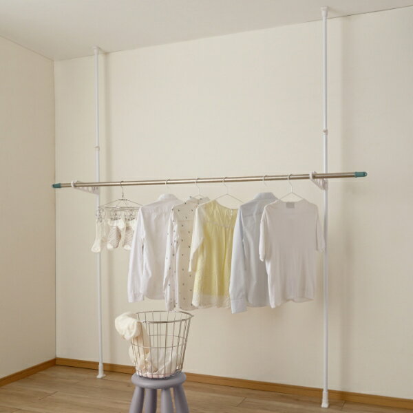 物干し 突ぱり室内1段竿受け 室内物干し 室内 突っ張り ( 送料無料 部屋干し 突っ張り式物干し 物干しポール 突っぱり 物干し台 ランドリースタンド 折りた...