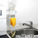 突っ張り棒 縦つっぱり棒48 マットホワイト 高さ48~70cm tatecco ( 伸縮 キッチン つっぱり棒 突っ張り つっぱり 突っ張り棒のみ 壁面収納 シンク上収納 シンク上 シンク上ラック 1本脚 省スペース 洗面所 玄関 )【3980円以上送料無料】