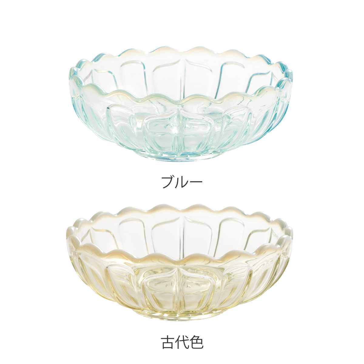 廣田硝子 小鉢 丸小鉢 雪の花 単品 同色6個セット （ ガラス 日本製 ブルー 古代色...