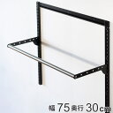 壁面収納 パイプセット フィットラック 幅75cm 奥行30cm ブラック ( 送料無料 ハンガーラック パイプハンガー DIY 壁付け 収納 玄関収納 吊り下...
