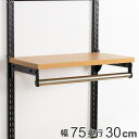 壁面収納 棚 パイプ付 TPセット 幅75cm×奥行30cm フィットラック ( パイプ付き 棚板 ハンガーラック DIY 収納 吊り下げ収納 クローゼット 可...