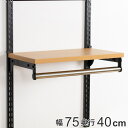 壁面収納 棚 パイプ付 TPセット 幅75cm×奥行40cm フィットラック ( パイプ付き 棚板 ハンガーラック DIY 収納 吊り下げ収納 クローゼット 可...