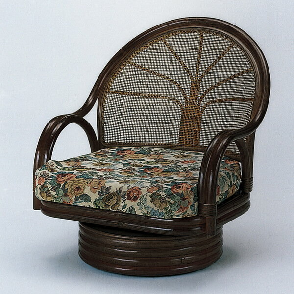 回転座椅子 ワイドミドル ラタンチェア 籐家具 座面高26cm （ 送料無料 イス チェア アジアン ） 【3980円以上送料無料】