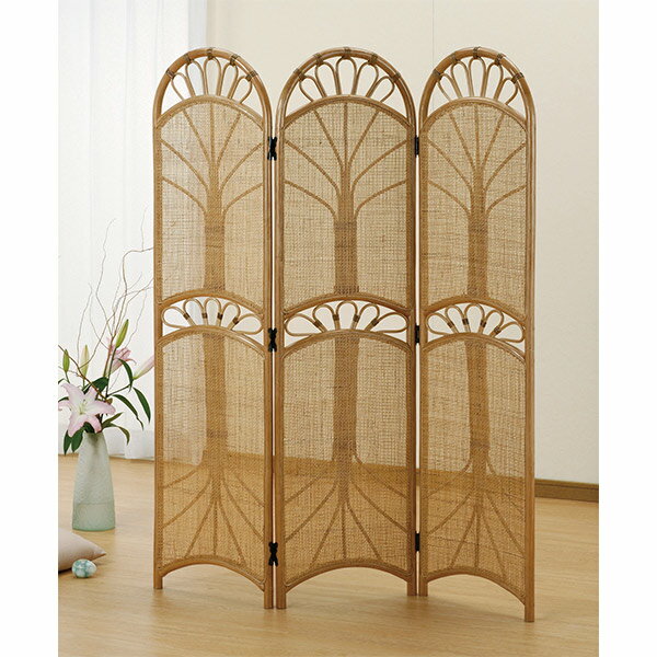 衝立 3連 ラタン パーテーション 籐家具 高さ150cm （ 送料無料 衝立 間仕切り パーテーション パーティション アジアン ） 【3980円以上送料無料】
