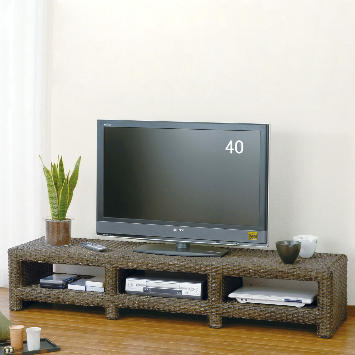 籐 テレビボード ラタン家具 幅180cm ( 送料無料 ローボード TV台 TVボード テレビラック テレビ 完成品 収納 リビング収納 AVボード TVラック 収納付き アジアン おしゃれ ) 【3980円以上送料無料】 [2]