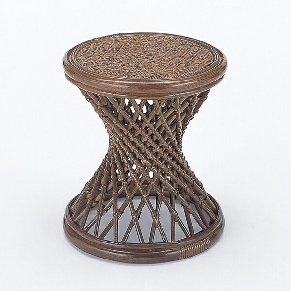 籐 スツール 座面カバー付 高さ42cm ( 送料無料 椅子 籐スツール 籐家具 腰掛け ラタン製 チェア 籐製 丸椅子 和モダン アジアン 軽量 カバー 花柄 ) 【3980円以上送料無料】 [2]