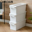 収納ケース メディアコンテナ CD用 ホワイト 幅44.9×奥行16.7×高さ16.4cm ( CD収納ケース 収納ボックス メディア収納 ボックス ケース フタ付き 仕切り付き 積み重ね プラスチック 収納 保管 整理 小物収納 )【3980円以上送料無料】
