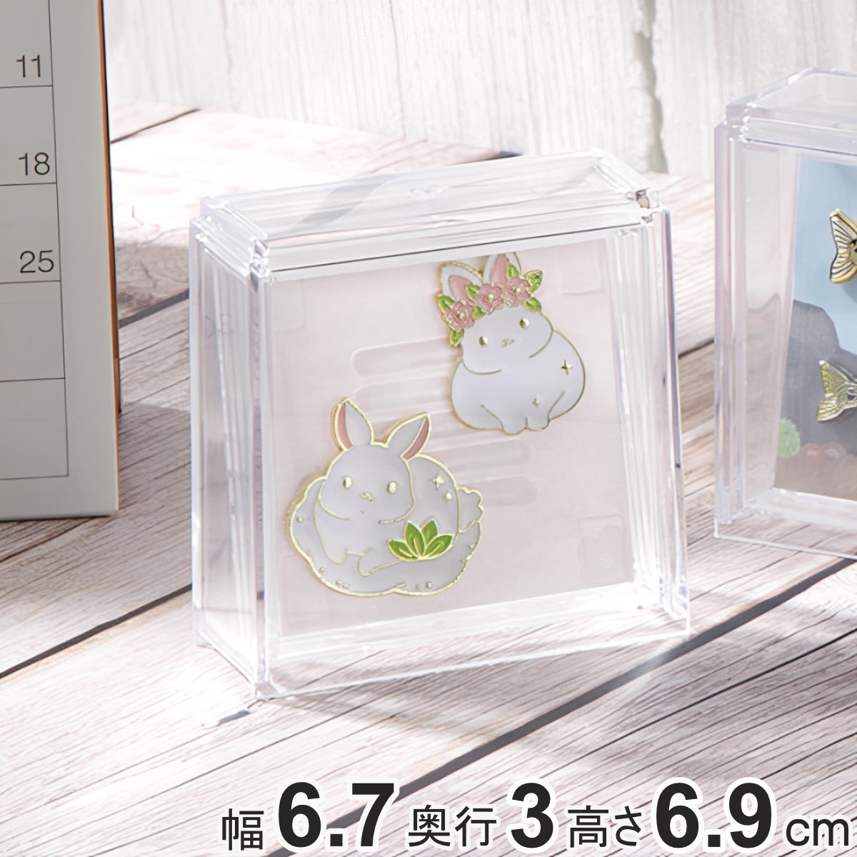 ピンバッジ ディスプレイケース 収納ケース 6.7×6.9×3cm （ 収納 ケース ディスプレイ  ...