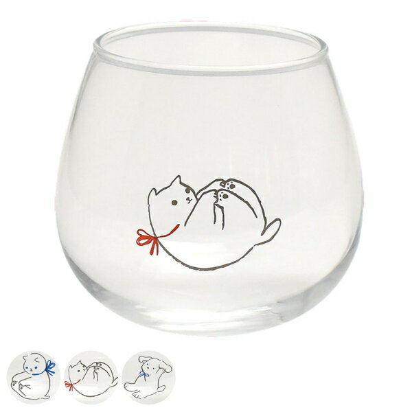 グラス 320ml ゆらゆらグラス corocoro コップ 食器 陶磁器 日本製 （ ガラスコップ カップ ガラス製 ゆらゆら 猫 ねこ 犬 ビールグラス ワイングラス 丸い かわいい おしゃれ 動物 アニマル ネコ ） 