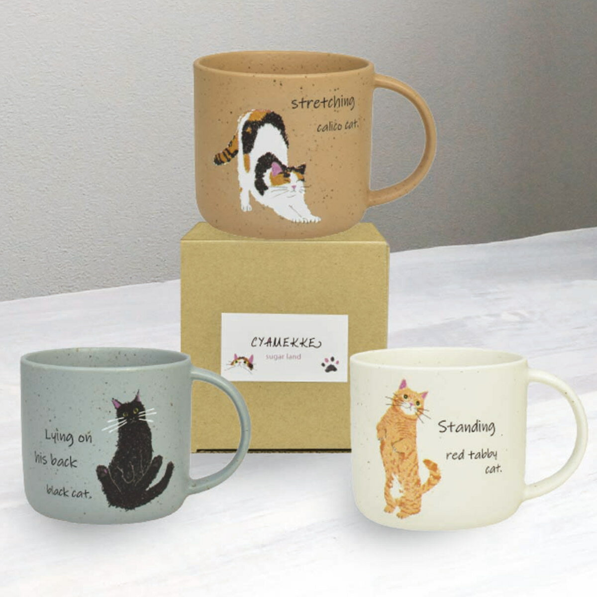 マグカップ 300ml CYAMEKKE 陶磁器 （ 食洗機対応 電子レンジ対応 マグ カップ コップ 動物 アニマル 日本製 ネコ ねこ 猫 食器 コーヒー 紅茶 取っ手付き 洋食器 テーブルウェア キッチン用品 おしゃれ ） 【3980円以上送料無料】