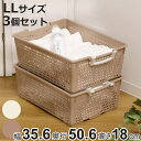 収納バスケット 衣類収納ケース フリーバスケット LLサイズ 取っ手付き 同色3個セット ( 幅35.6×奥行50.6×高さ18cm かご カゴ 収納 プラスチック おもちゃ箱 衣装ケース 積み重ね 小物入れ 収納箱 Yシャツ 収納ボックス )【3980円以上送料無料】