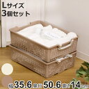 収納バスケット 衣類収納ケース フリーバスケット Lサイズ 取っ手付き 同色3個セット ( 幅35.6×奥行50.6×高さ14cm かご カゴ 収納 プラスチック おもちゃ箱 衣装ケース 積み重ね 小物入れ 収納箱 Yシャツ 収納ボックス )【3980円以上送料無料】